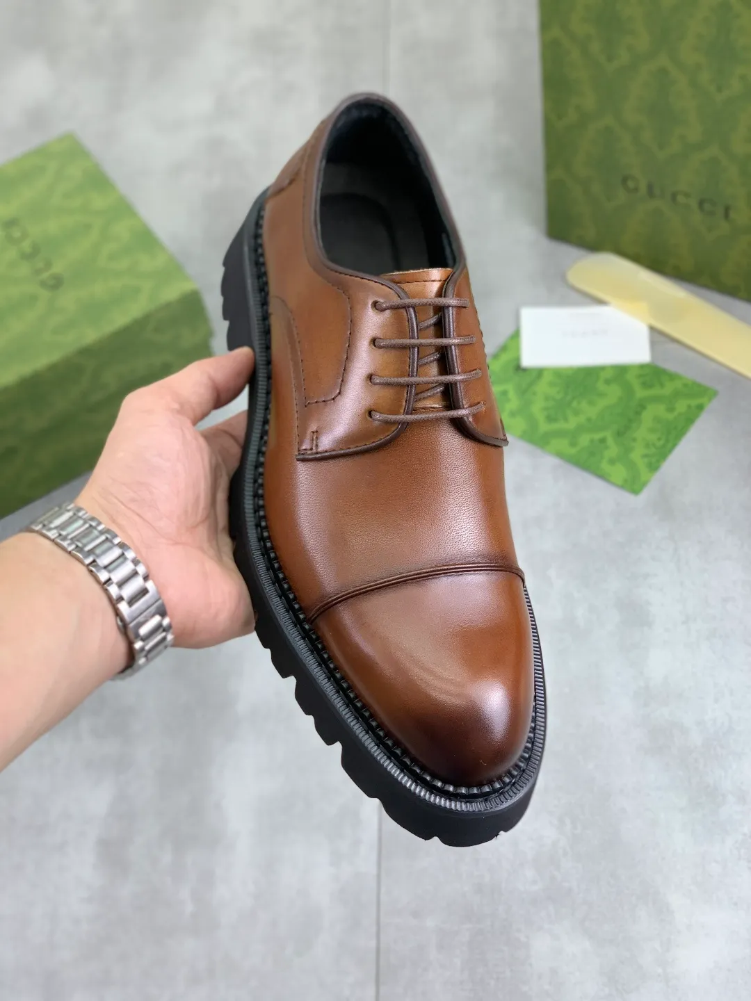 Men's Men's Shoes 💰P580 [New Style] 💰💎💎💎 [Gucci] GUCCI high-end men's formal business leather shoes, original order 1:1! Original imported high-end calfskin, original metal buckle, imported first-layer pigskin lining for feet, original high-end outsole, men's shoe size: 38-44